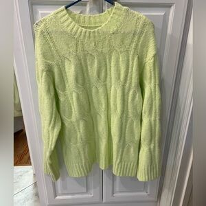 American Eagle Women's Cable Knit Sweater - Light Green